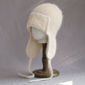Sweet Solid Angora Trapper Knit Beanie 6W6HAT697
