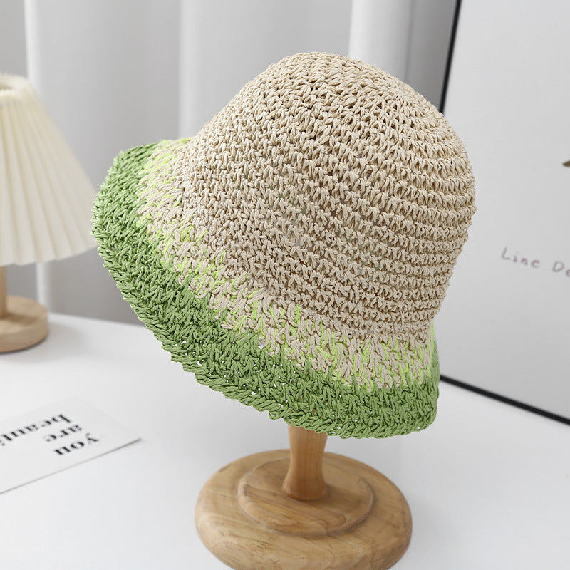 Color Block Straw Hat - DippedShop Wholesale - #6579