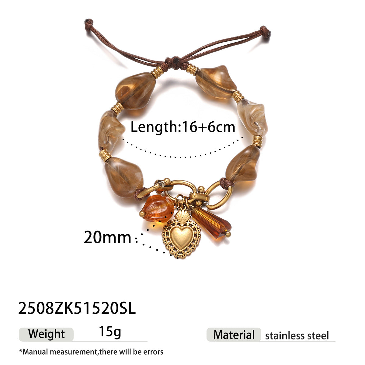 Boho Sacred Heart Beaded Necklace - DippedShop Wholesale - #3523