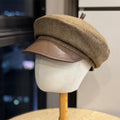 Retro Leather Visor Beret Hat - DippedShop Wholesale - #4291
