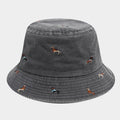 Casual Distressed Embroidery Packable Bucket Hat 8BK6HAT181L