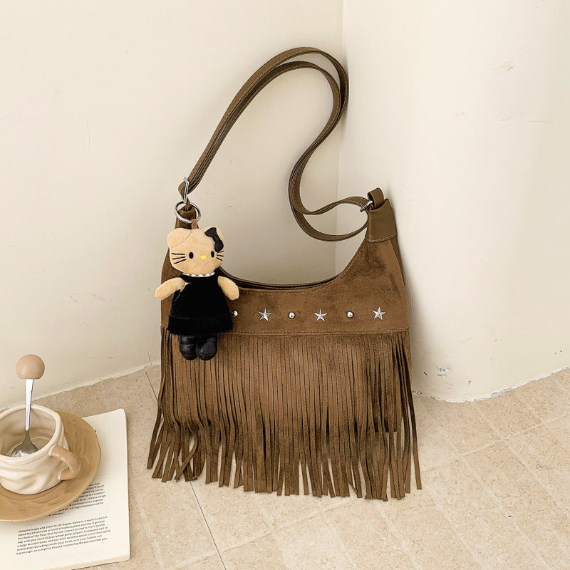 Casual Star Studded Fringe Crossbody Bag 6W10BBG2380