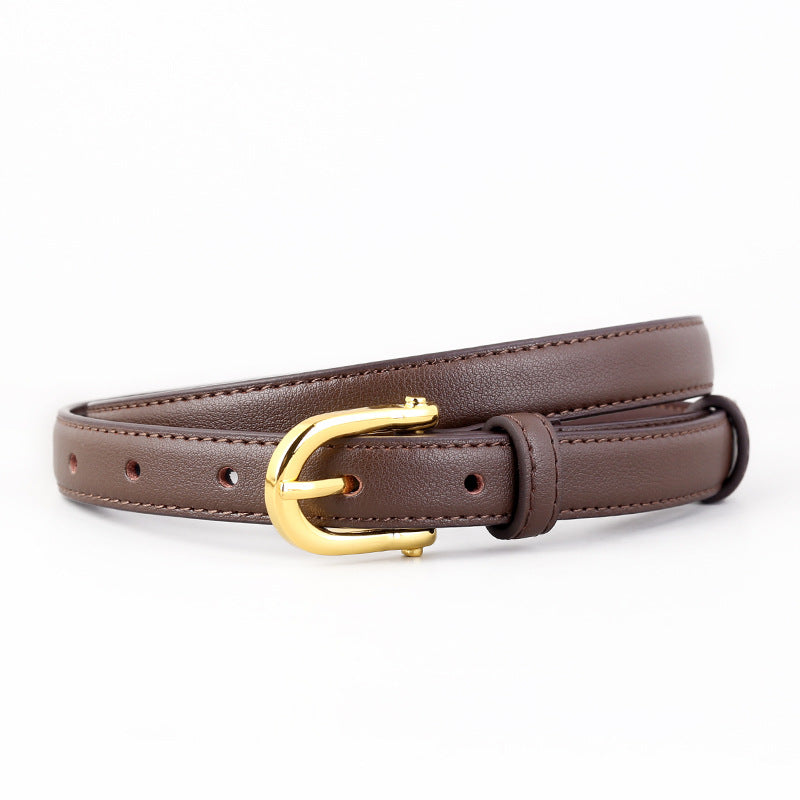 Simple Solid Color Pin Buckle Leather Belt 6W6JBT158