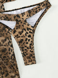 Leopard Halter Bikini Set - DippedShop Wholesale - #0995