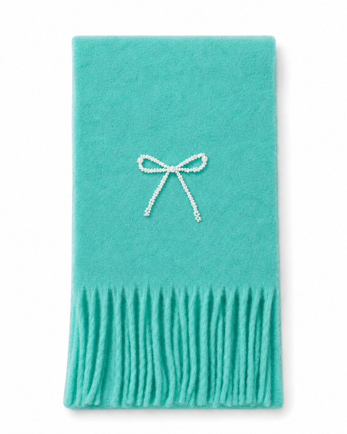 Elegant Pearl Bowknot Warm Tassel Scarf 6W6NSC128