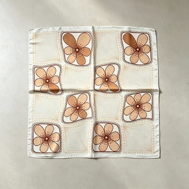 Vintage Checkerboard Grid Floral Silk Scarf 6W6NSI213