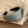 Simple Linen Plaid Soft Padded Wide Headband 6W6HBD374