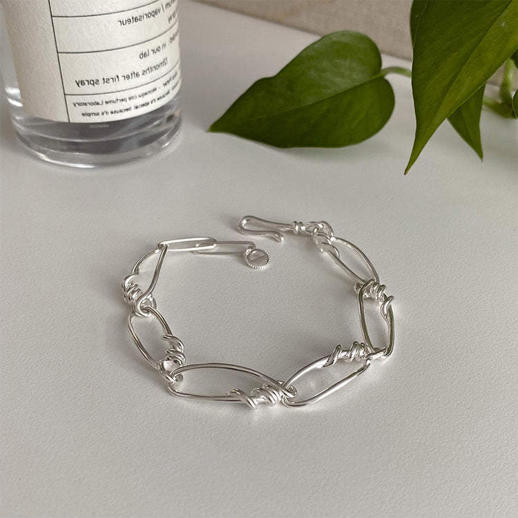 Chunky Irregular Paperclip Link Chain Bracelet 6W6JBR342