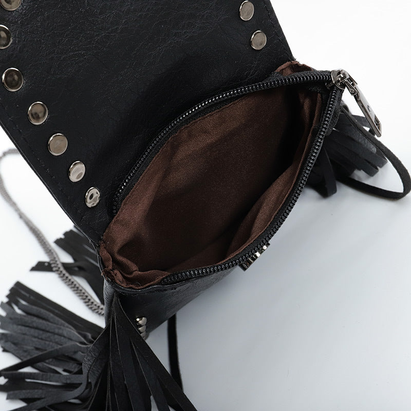 Boho Studded Tassel Mini Crossbody Bag 6W10BBG2407