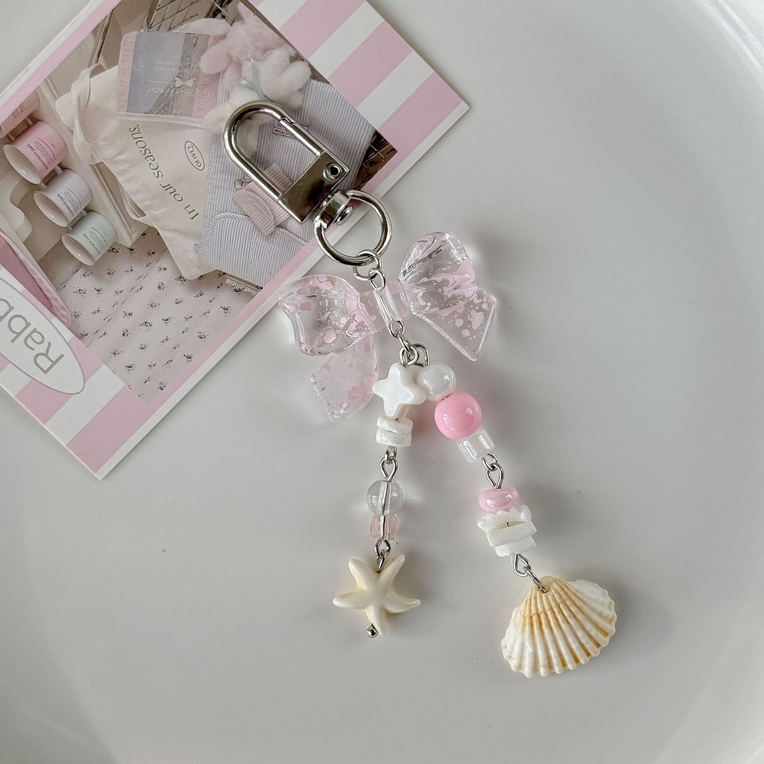 Cute Pink Butterfly Starfish Bag Charm DP25C919