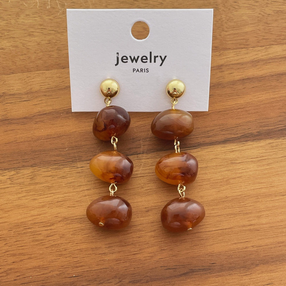 Resin Geometric Dangle Earrings - DippedShop Wholesale - #4003