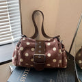 Stylish Polka Dot Canvas Shoulder Bag 6W10BBG1853