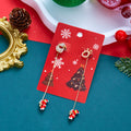Christmas Tree Santa Claus Tassel Asymmetrical Dangle Earrings 6W6JER688