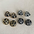 Vintage Geometric Round Leopard Print Stud Earrings 6W6JER595