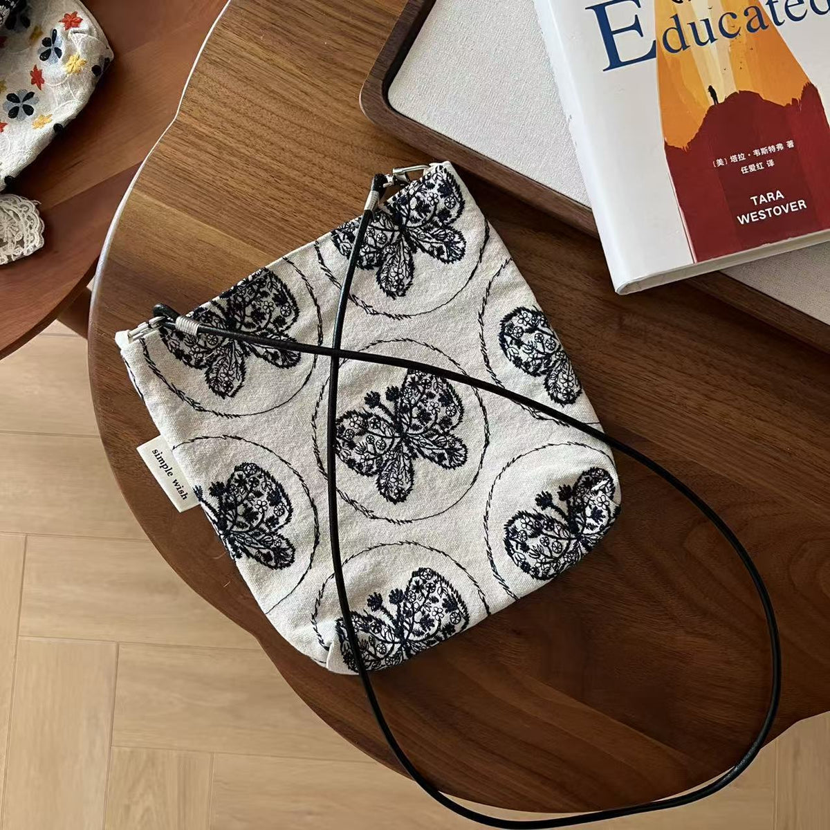 Vintage Butterfly Flower Embroidery Crossbody - DippedShop Wholesale - #2019