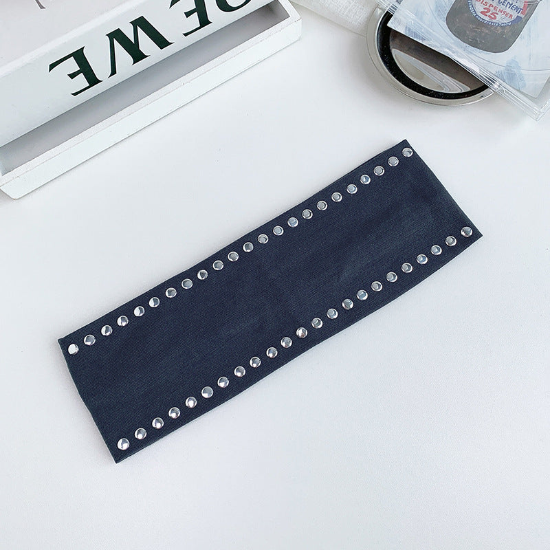 Metal Rivet Wide Headband - DippedShop Wholesale - #1859