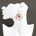 Retro Star Pendant Beaded Chain Frame Earring 8ZA6JER304L