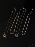 Minimalist Double Layer Sunflower Pendant Necklaces 6W6JNC650