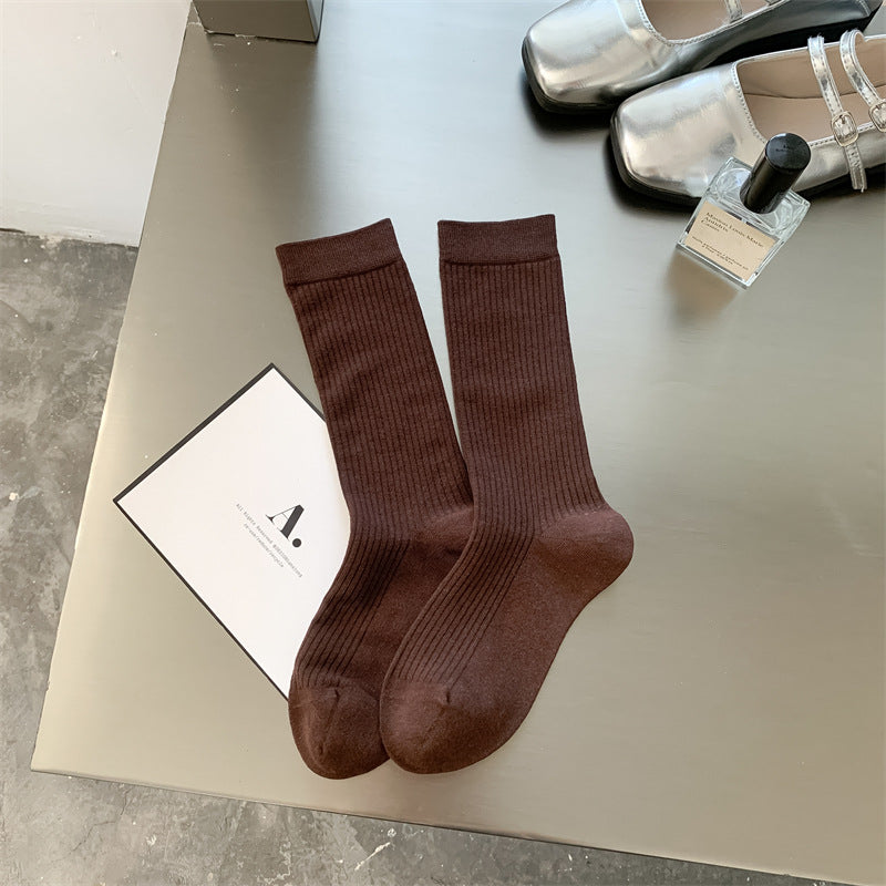 Ribbed Crew Socks - DippedShop Wholesale - #6451