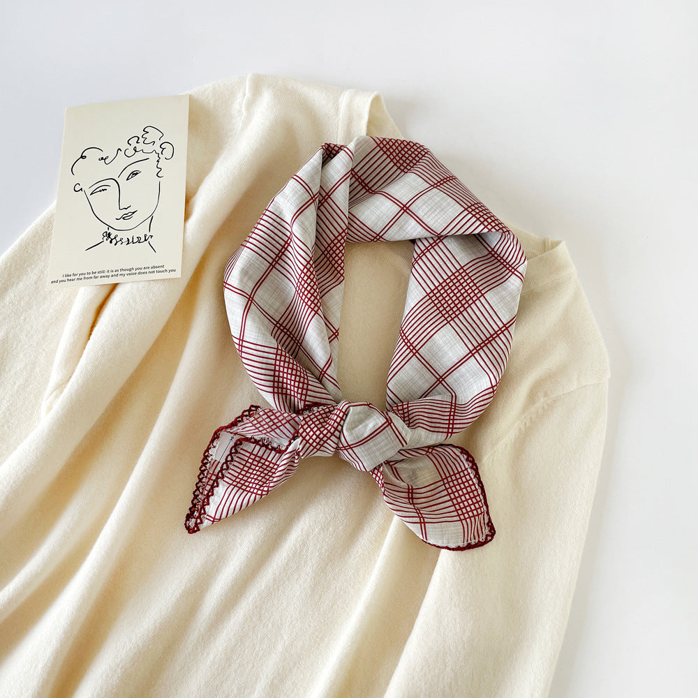 Plaid Striped Square Scarf - DippedShop Wholesale - #8723