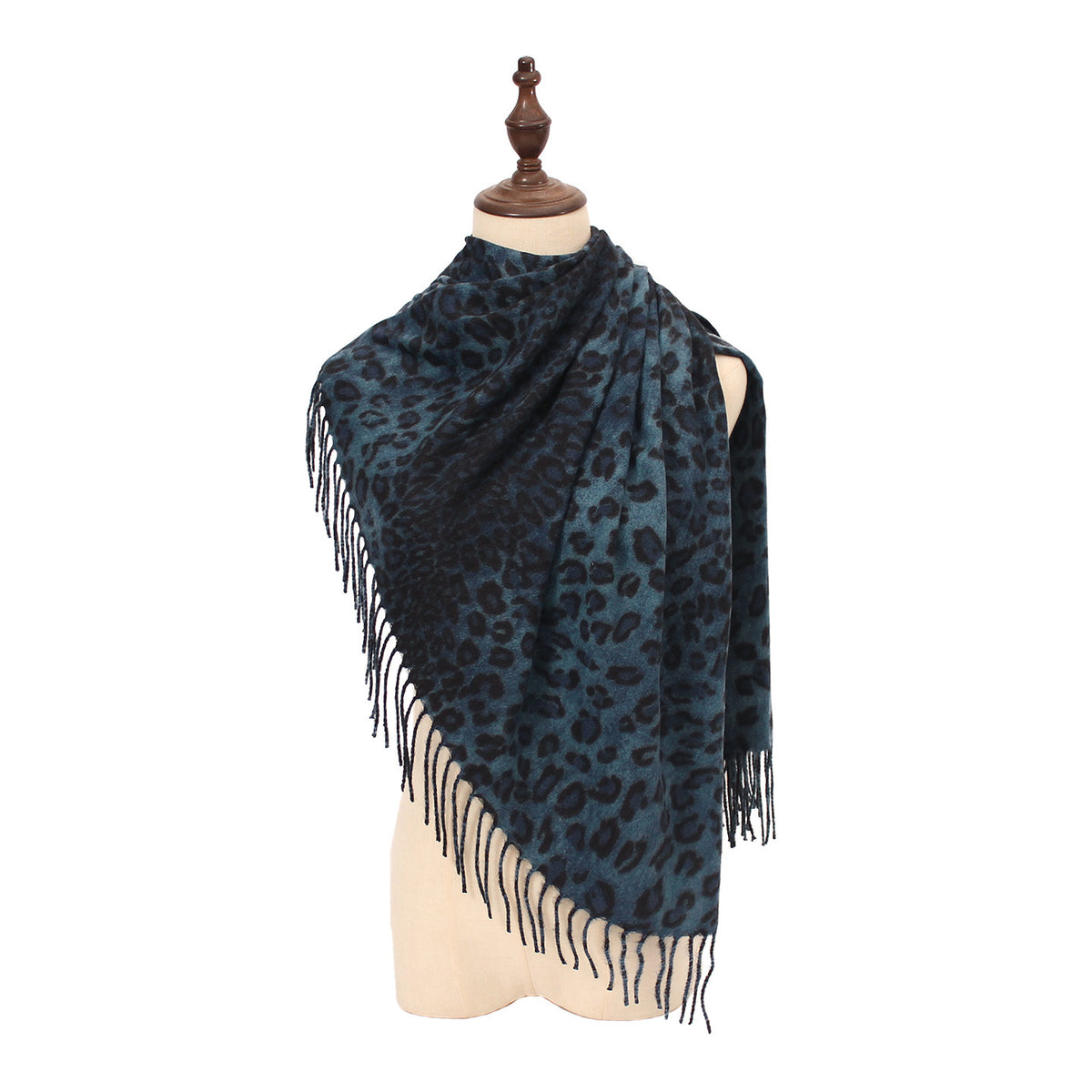 Vintage Leopard Print Fringe Scarf - DippedShop Wholesale - #4051