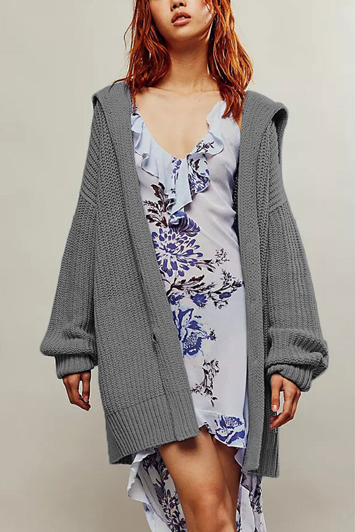 Lapel Loose Button Cardigan - DippedShop Wholesale - #0483