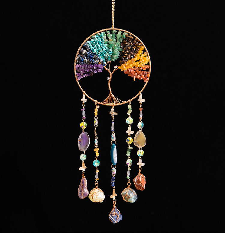 Colorful Stone Tree of Life Hanging Suncatchers MK2CZAS6H7HLS80