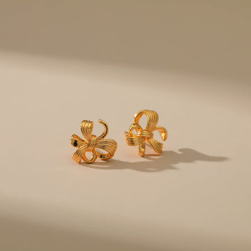 3D Stereo Design Bow Stud Earrings DPJE1300