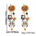Quirky Sparkly Rhinestone Pumkin Pendnat Dangle Earrrings 6W6JER544