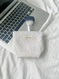 Minimalist Rose Embossed Travel Makeup Bag MK2BW6W10BOB407