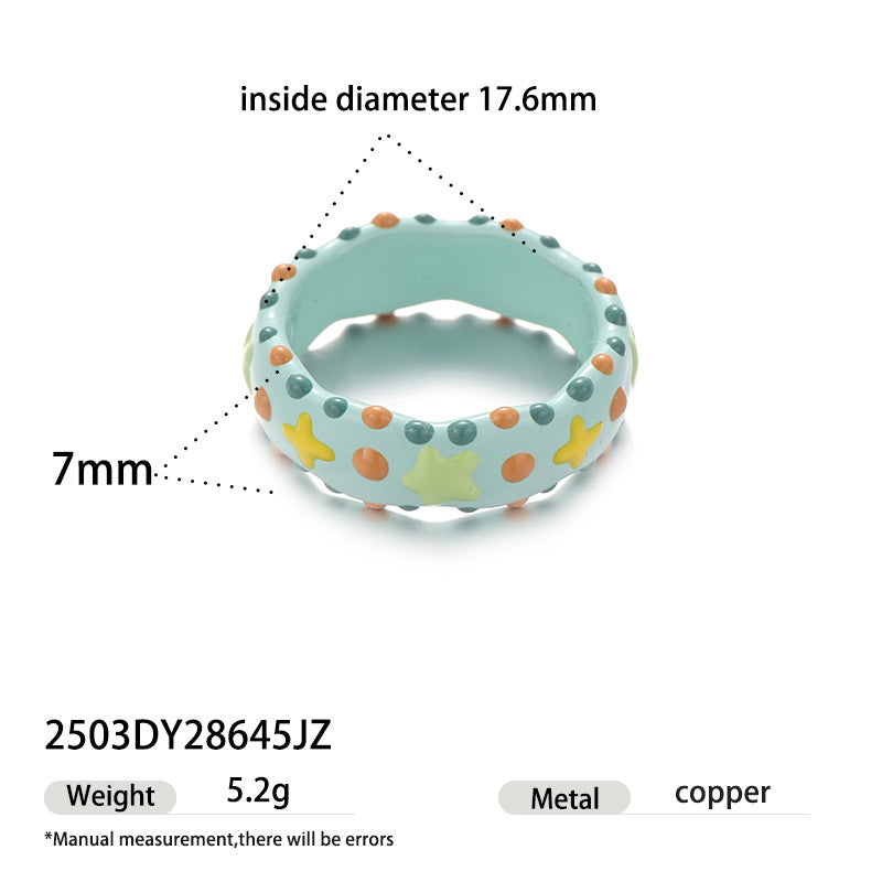 Cute Polka Dots Bowknot Enamel Ring 6W6JRG251