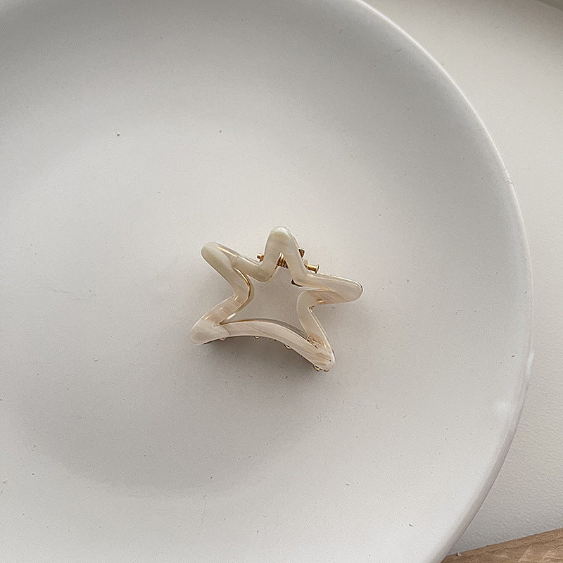 French Hollow Out Star Acetate Mini Hair Claw 6W6HCP1644