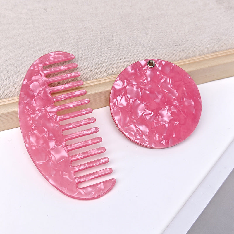 Mini Half-Moon Marble Acetate Hair Combs MK2PPM6CT5CB43