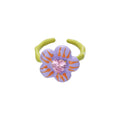 Sweet 3D Floral Heart Zircon Open Ring 6W6JRG250