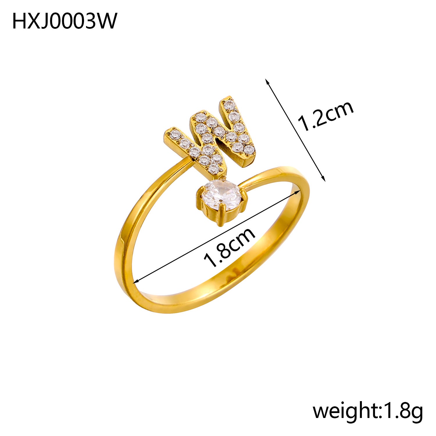 Simple Gold Plated Rhinestone - DippedShop Wholesale - #7075