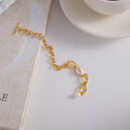 Chunky Pearl Gold Chain Bracelet - DippedShop Wholesale - #4339