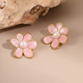 Vintage Enamel Flower Earrings - DippedShop Wholesale - #0355