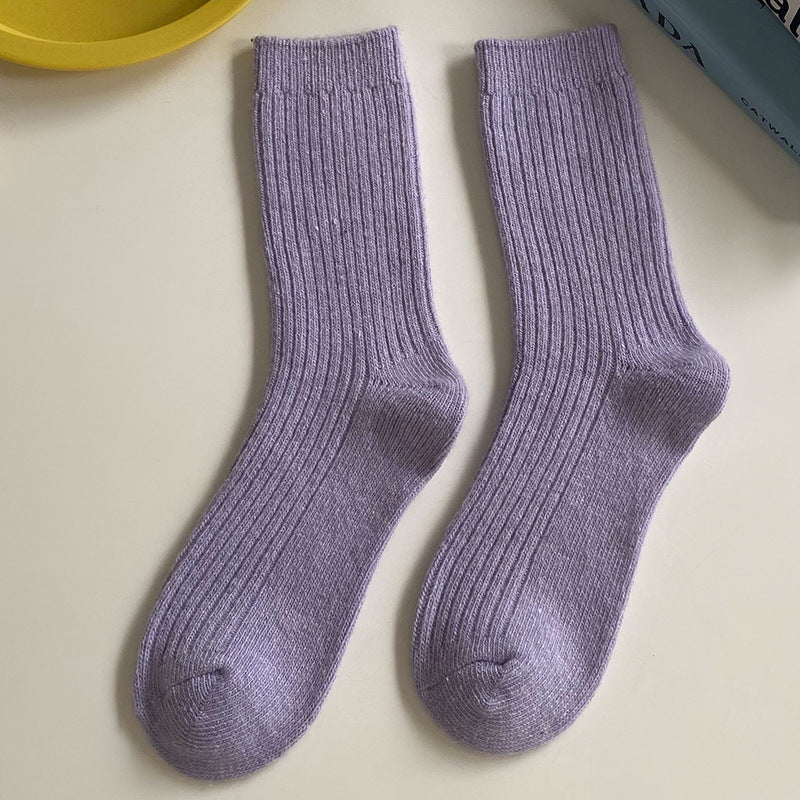 Winter Warm Ribbed Wool-Blend Slouchy Socks 6W8FSO679