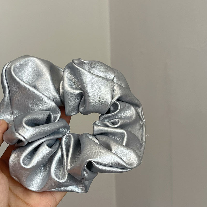Danity Leather Ruffled Elastic Hair Scrunchies MK2BW6W6HSR53