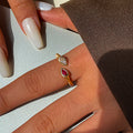 Teardrop Cubic Zirconia Open Ring - DippedShop Wholesale - #4819