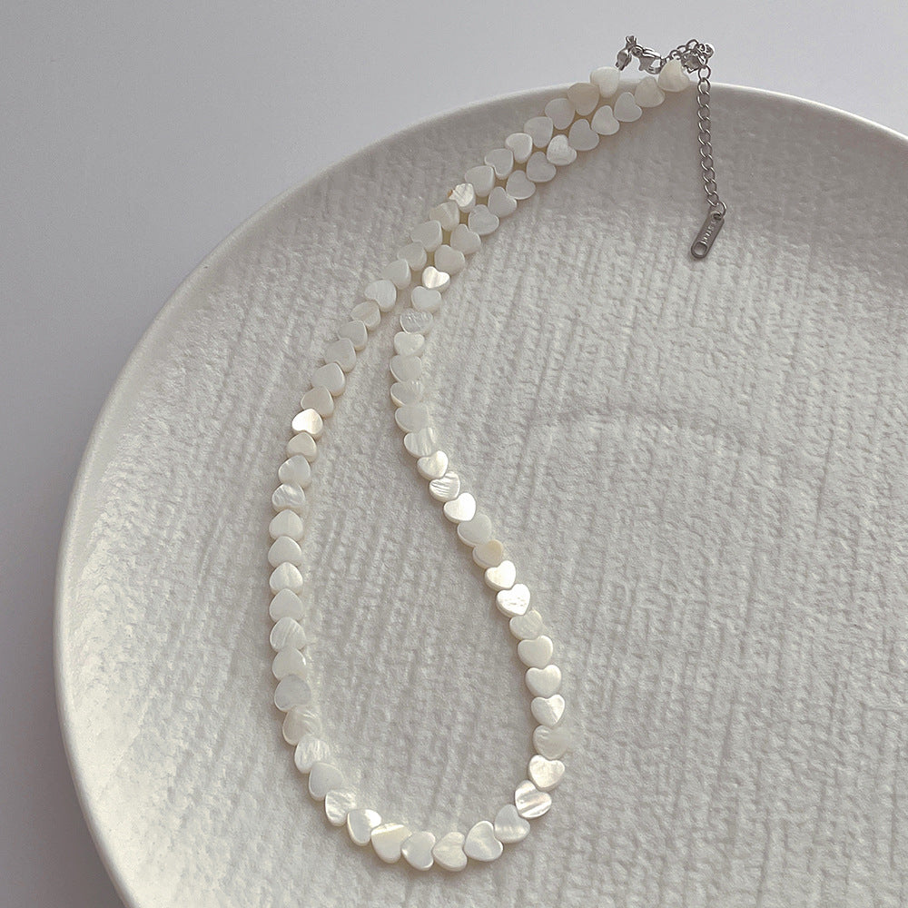 Minimalist Heart Shell Beach Choker Necklace DP25D764