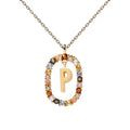 Colorful CZ Letter Pendant - DippedShop Wholesale - #2371