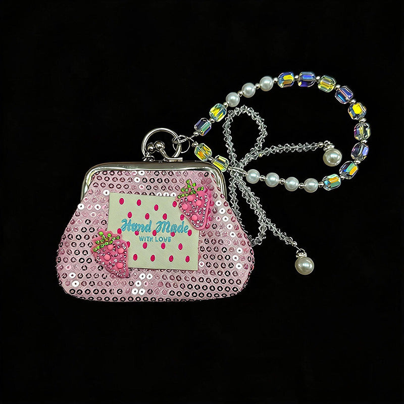Fruit Polka Dot Beaded Mini Coin Purse 6W10BWB202
