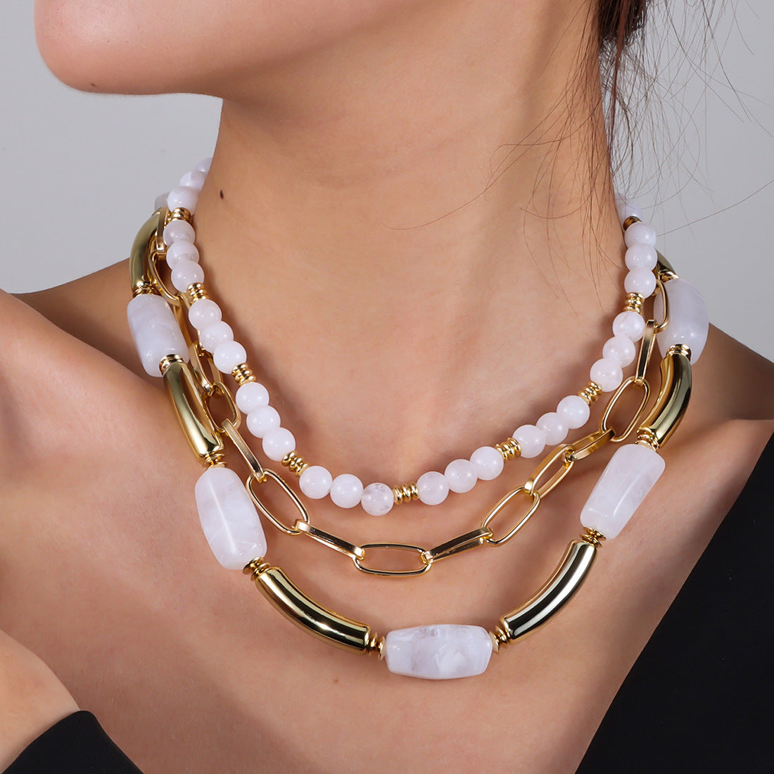 Trendy Multi-Layer Beaded Necklace - DippedShop Wholesale - #1827