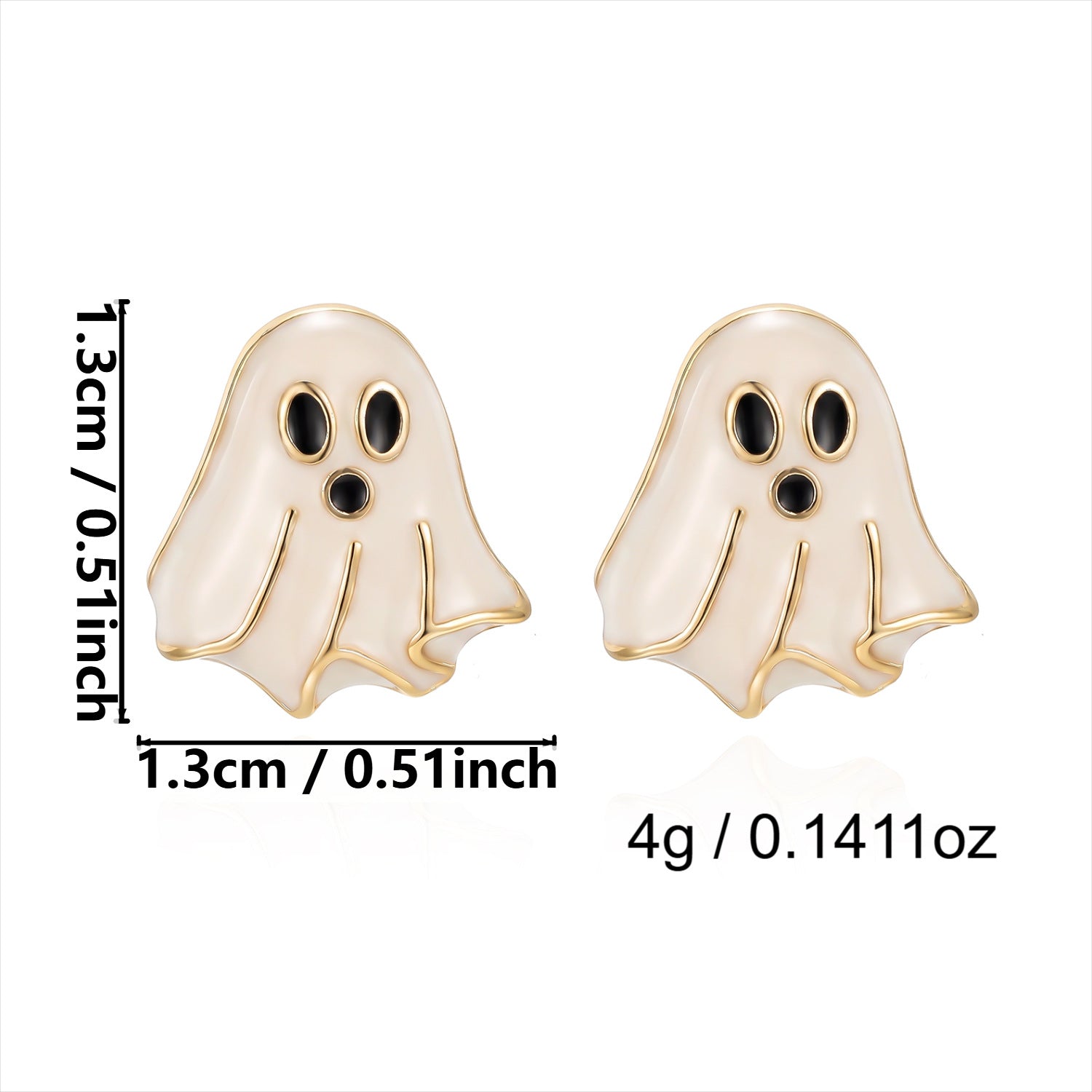 Cute Ghost Gold Plated Halloween Stud Earrings 6W6JER545