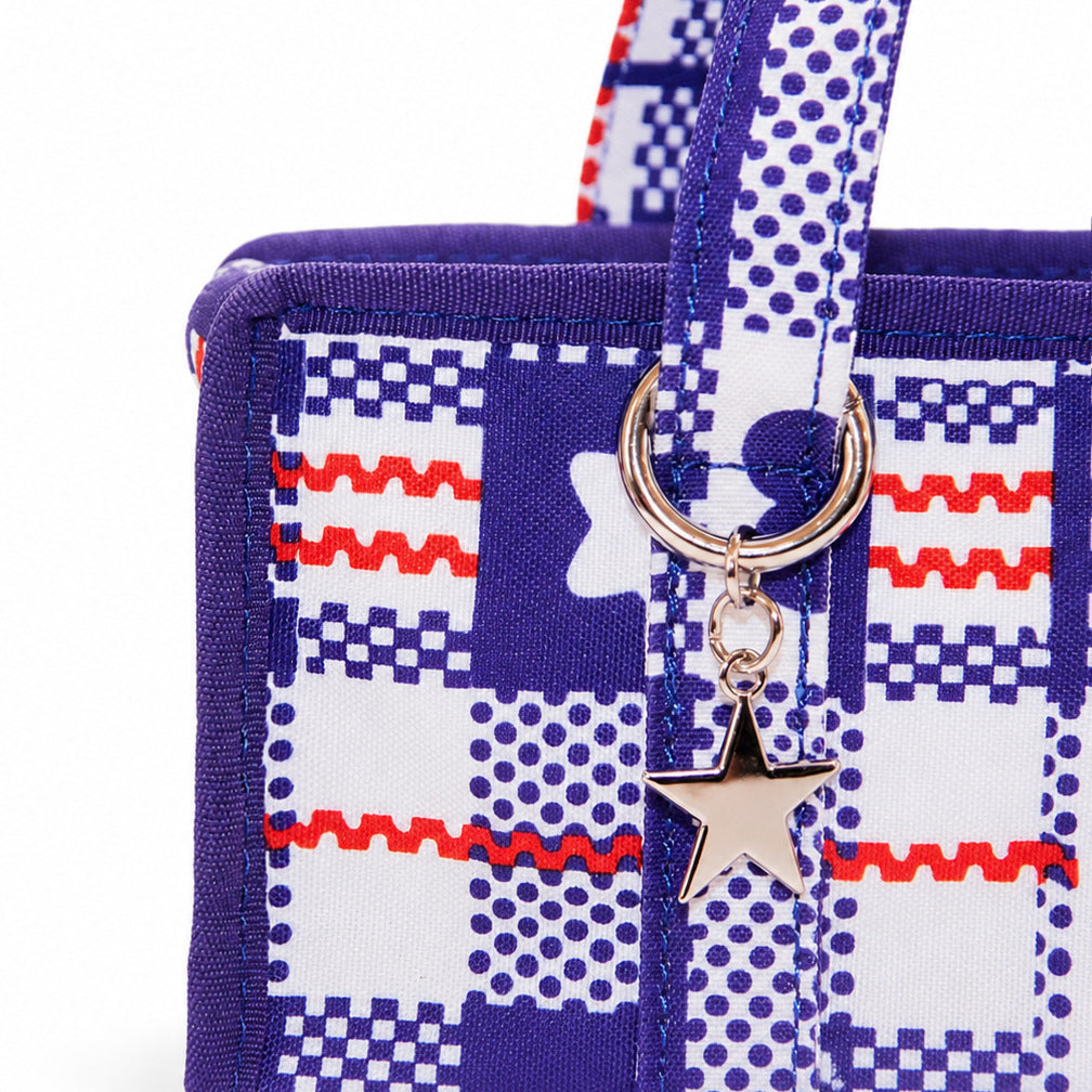 Minimalist Square Plaid Nylon Shoulder Bag 6W10BBG2131