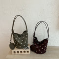 Simple Faux Suede Polka Dot Bucket Bag 6W10BBG2469