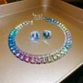 Elegant Geometry Rhinestone Choker Necklace 6W6JNC956
