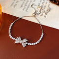 Elegant Rhinestones Bowknot Adjustable Bracelet 6W6JBR673