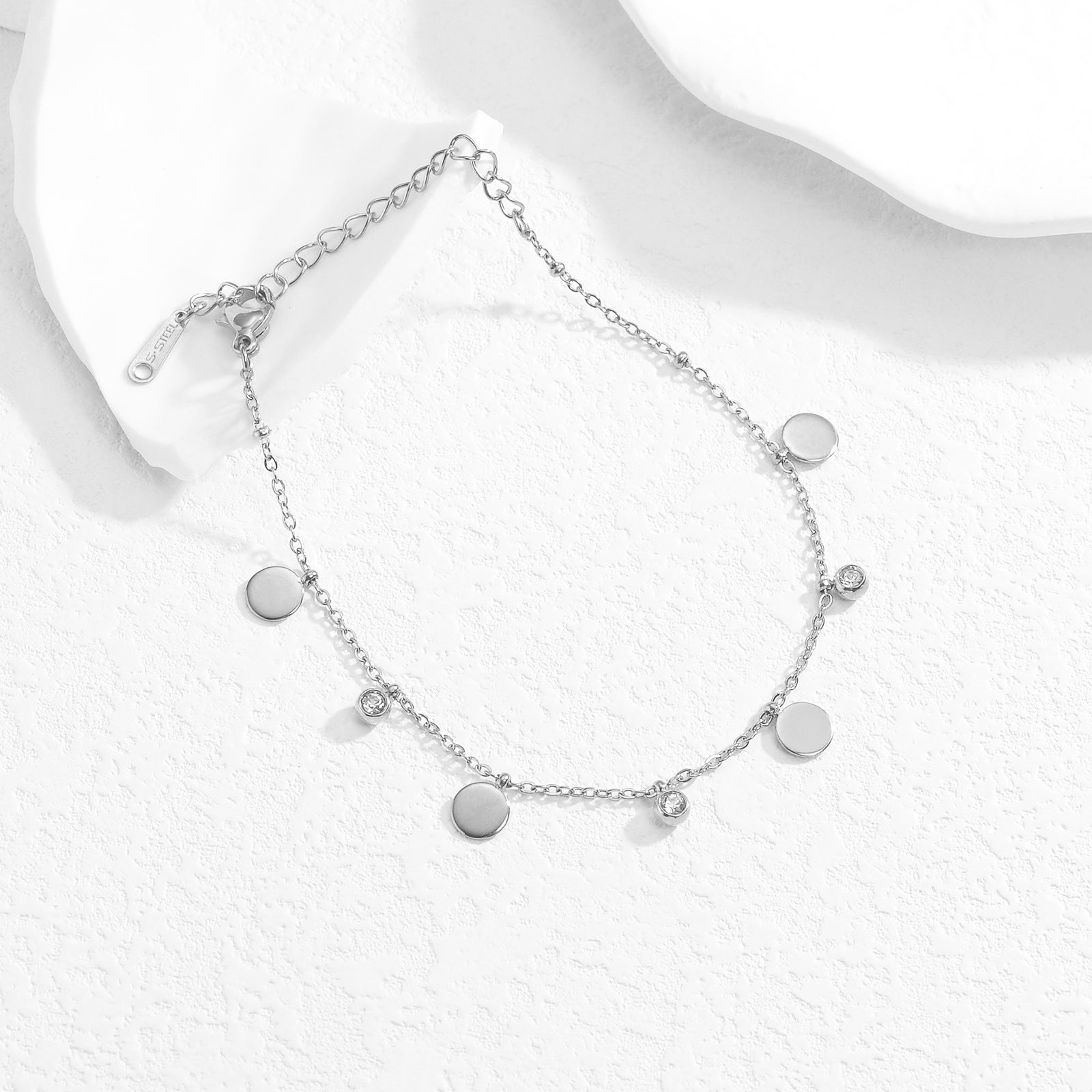Simple Gold Plated Adjustable Chain Anklet 8ZA6JAB15